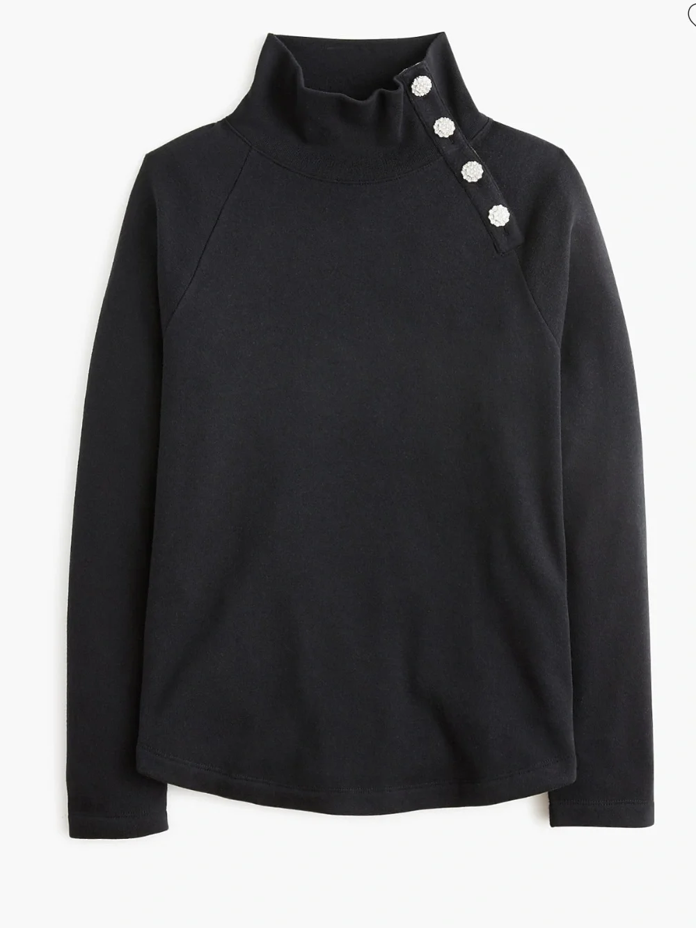 J crew Jewel-button mockneck pullover